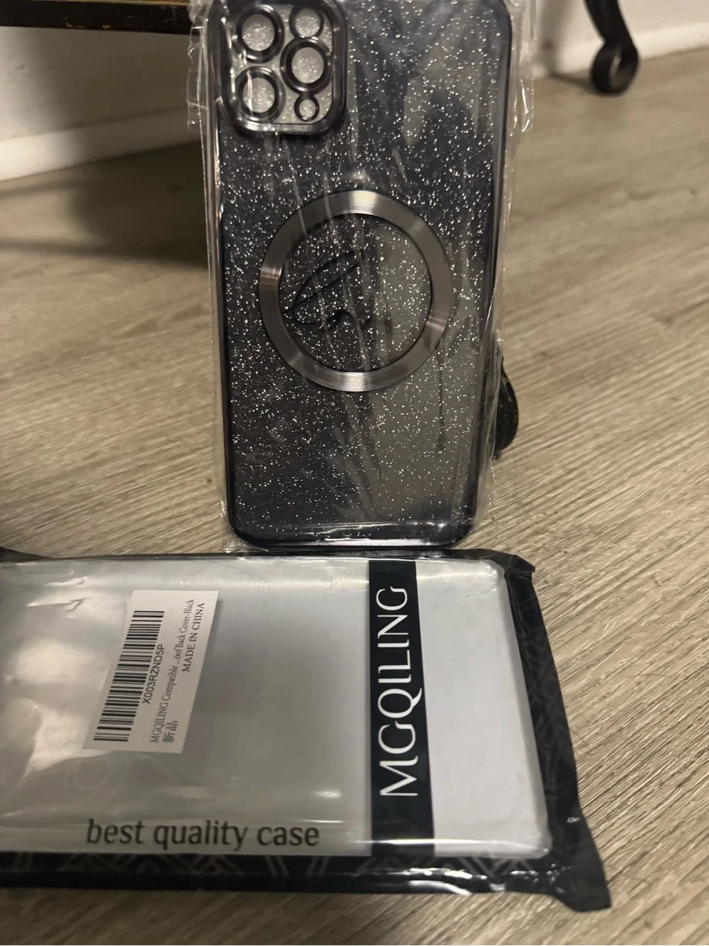 ***2/$15*** Sparkle Black Protective Phone Case with Ring Grip